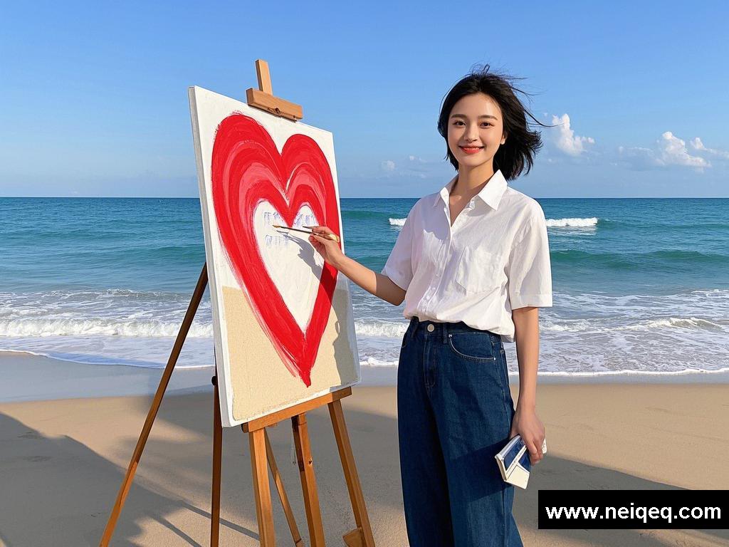 沙滩上的艺术与浪漫交织