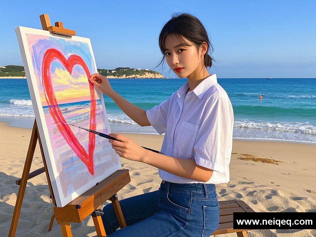 沙滩上的艺术与浪漫交织