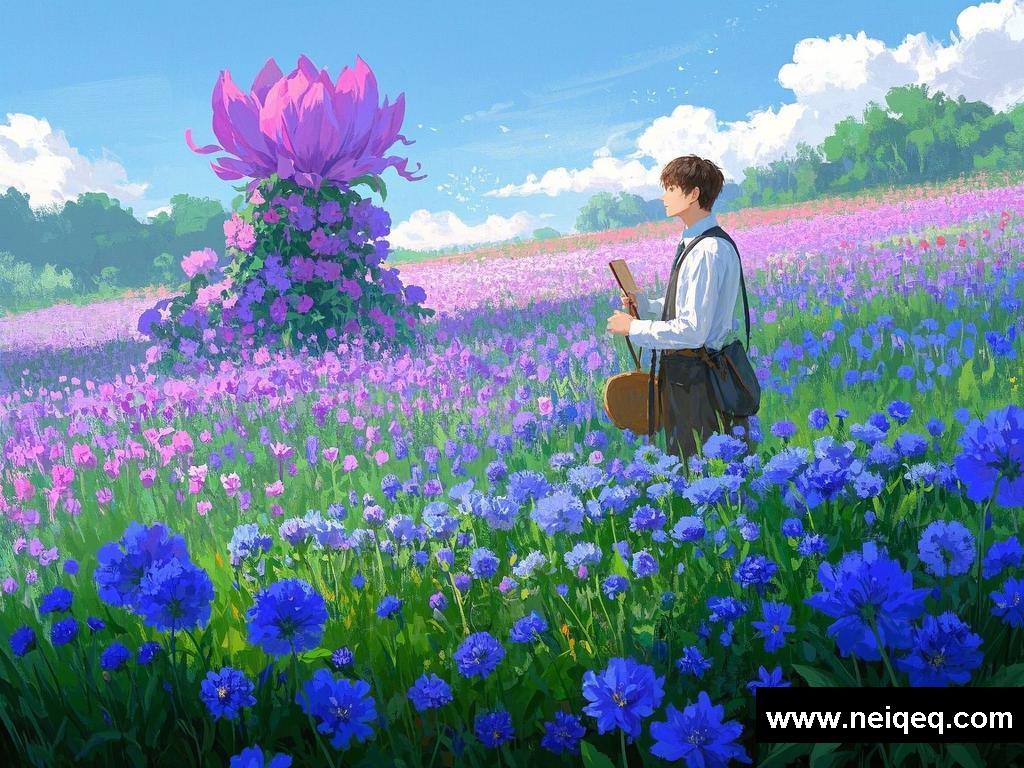 花海中的神秘邂逅