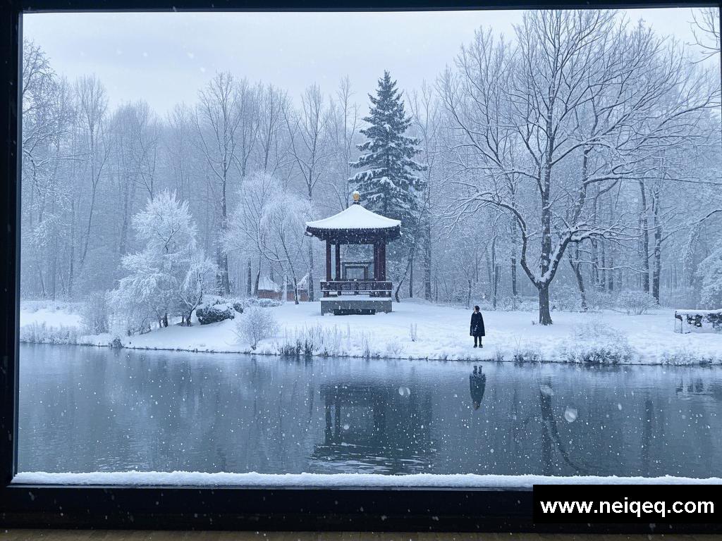 雾霭雪景之美