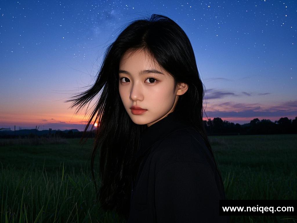 星空下、日出时的独特肖像