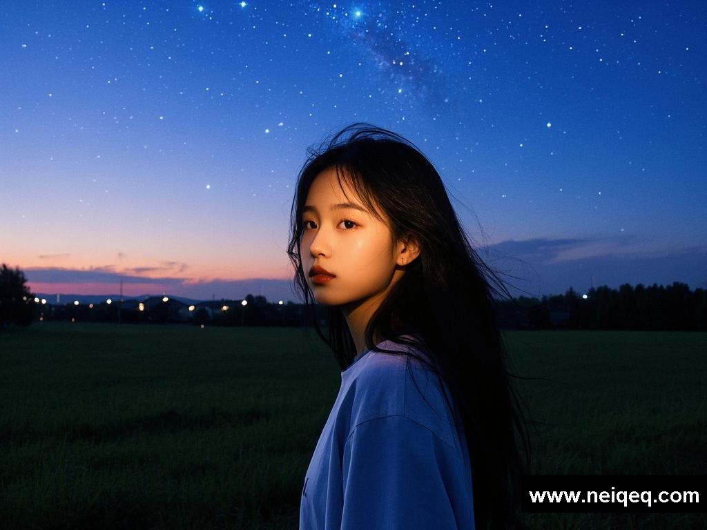 星空下、日出时的独特肖像