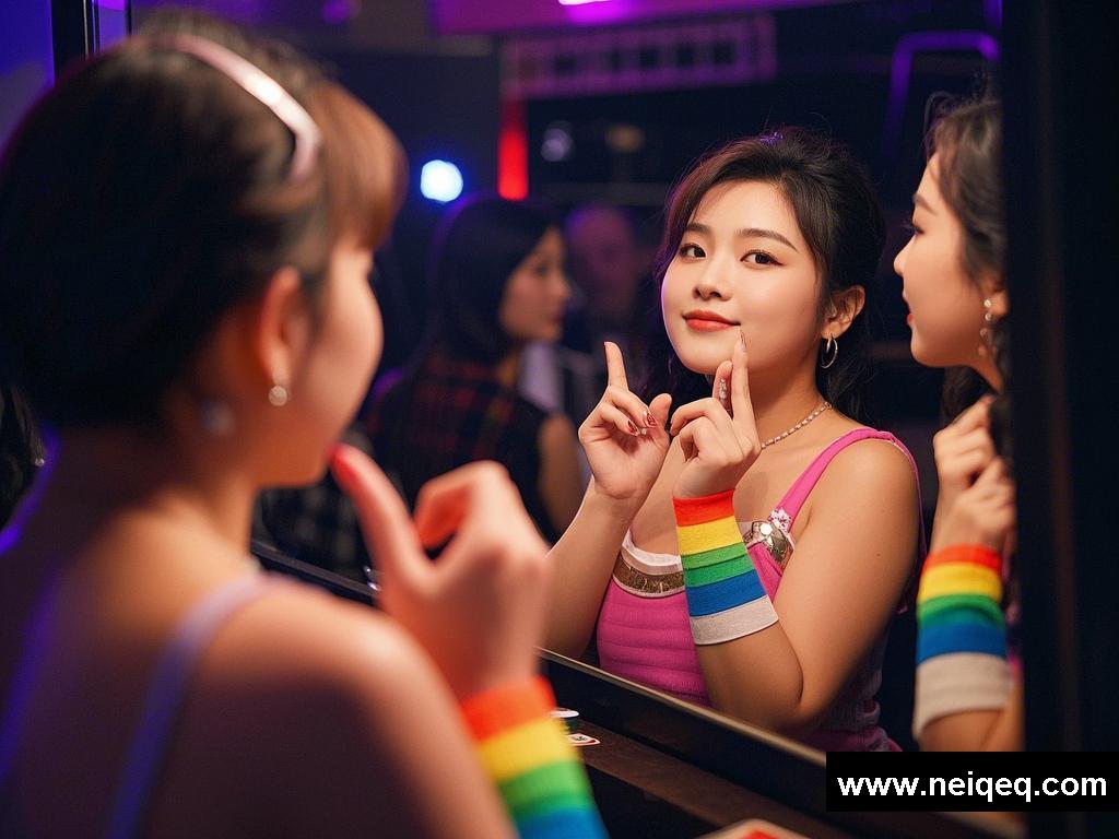 用甜美手势绽放人气彩虹