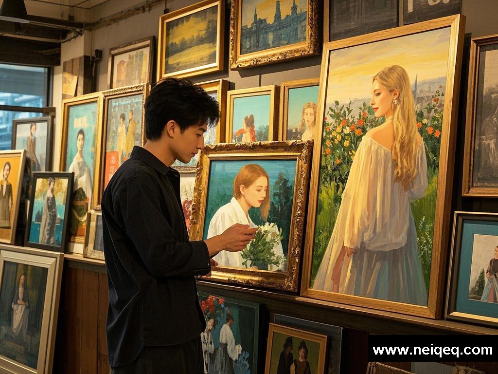 艺术邂逅：画中情韵与心动瞬间