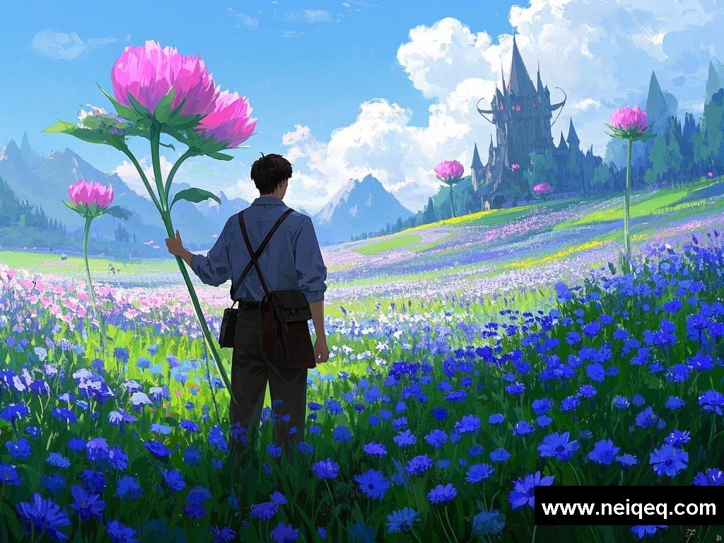 花海中的神秘邂逅