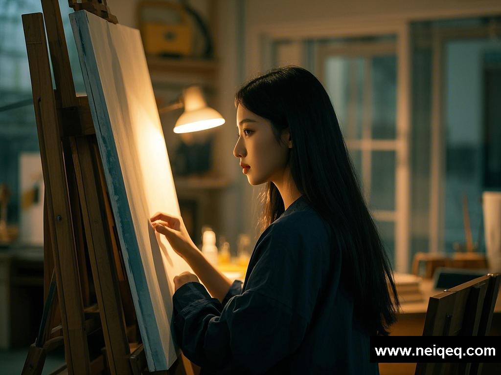 长发下的别样姿态与模糊形象